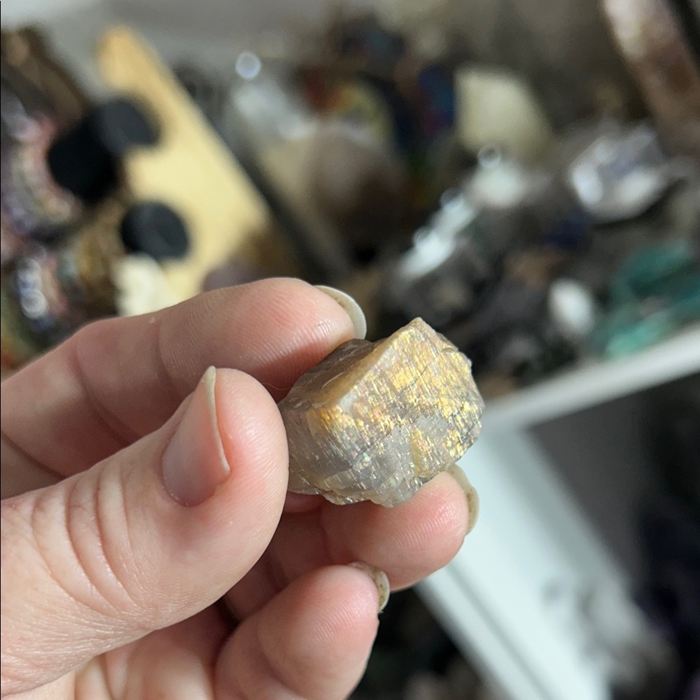 Rainbow moonstone Chunk - Iridescent Stone